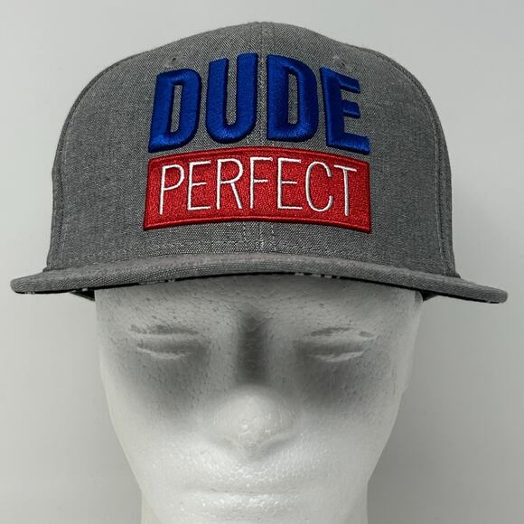 Dude Perfect 2022 Tour Hat Baseball Cap YouTube 6 Panel Snapback Gray - Picture 2 of 9